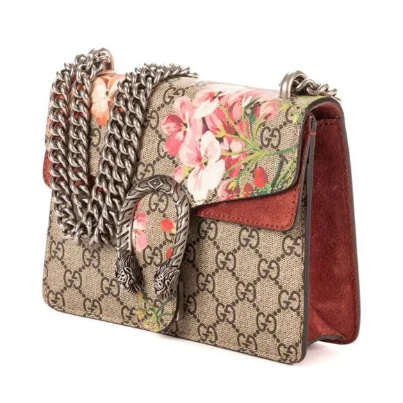 Gucci Blooms Dionysus Beige Burgundy Supreme Canvas Shoulder Bag - Picture 2 of 10